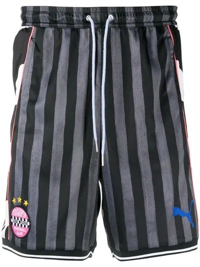 Puma Striped Track Shorts In Black