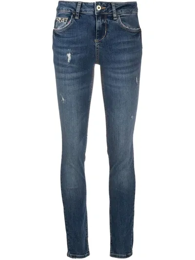 Liu •jo Mid Rise Skinny Jeans In Blue