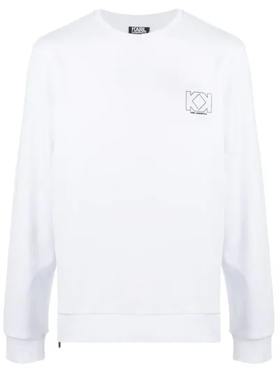 Karl Lagerfeld Logo Print Sweatshirt In White