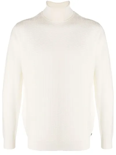 Karl Lagerfeld Roll Neck Knitted Jumper In Neutrals