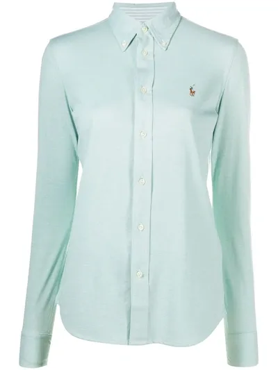 Polo Ralph Lauren Embroidered Logo Oxford Shirt In Green