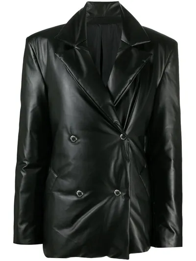 Khrisjoy Padded Double-breasted Blazer In Black