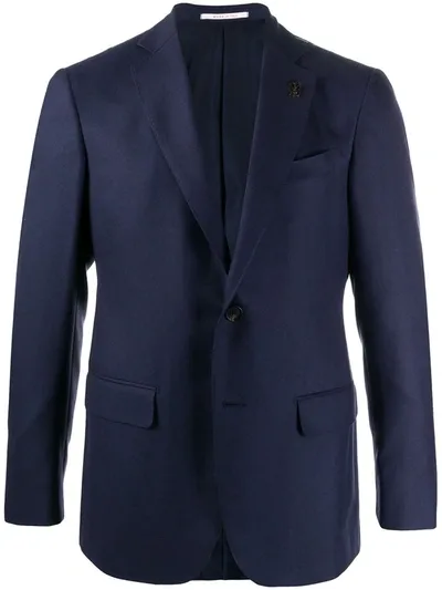 Pal Zileri Lapel-pin Blazer In Blue