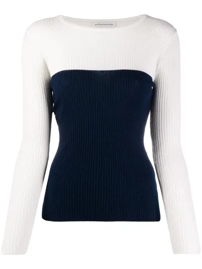 Stefano Mortari Colour-block Knit Top In Blue