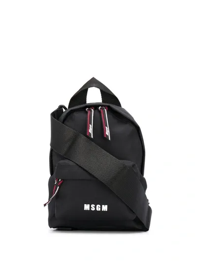 Msgm Logo-print Backpack In Black