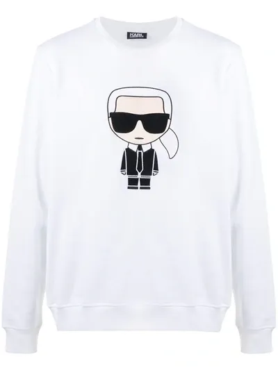 Karl Lagerfeld Logo Print Sweatshirt In White