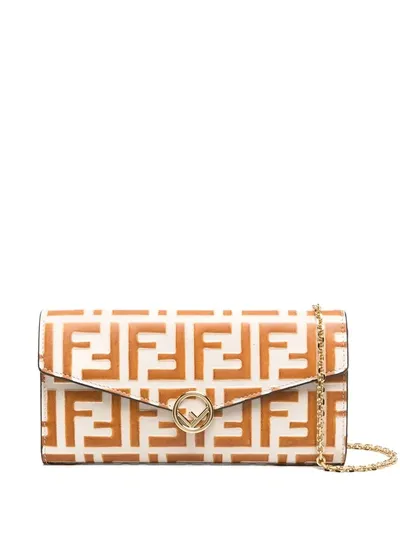 Fendi Zucca-pattern Wallet-on-chain Bag In Neutrals