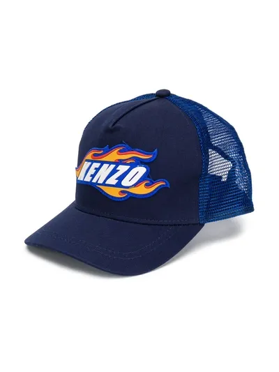 Kenzo Kids' Baseballkappe Mit Logo In Blue