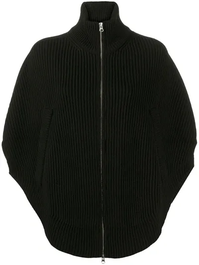 Mm6 Maison Margiela Cut-out Cape Sleeve Cardigan In Black