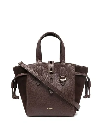 Furla Net Mini Tote Bag In Brown