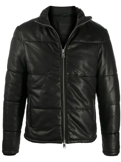 Allsaints Quilted High-neck Jacket In Black