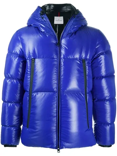 Moncler High-shine Down-feather Jacket In Blue