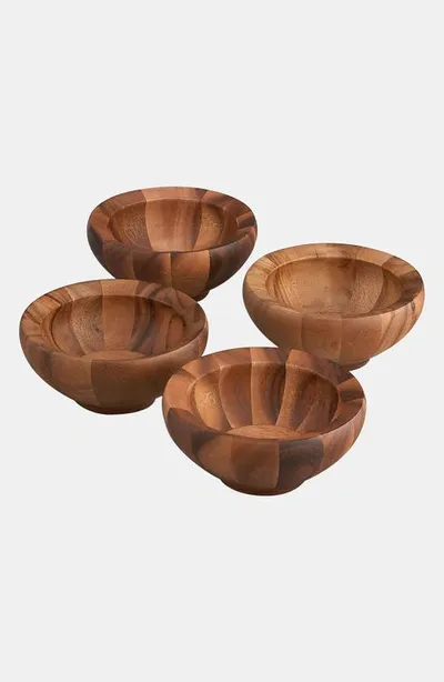 Nambe Yaro Set Of 4 Individual Salad Bowls In Brown