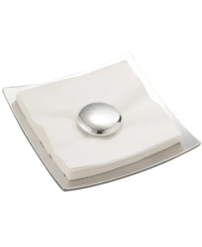 Nambe Stone Napkin Holder In Silver