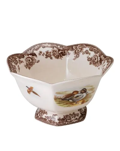 Spode Hexagonal Lapwing Footed Bowl In Brown