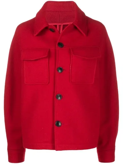 Ami Alexandre Mattiussi Buttoned Oversized Jacket In Red