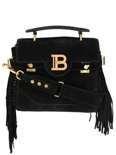 Balmain Handtasche Mit Fransen In Black