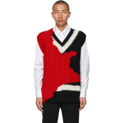 Alexander Mcqueen Multicolour Ink Bleeding Motif Knitted Vest