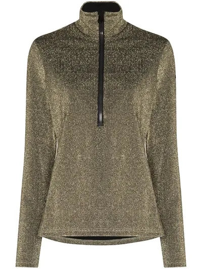 Goldbergh Metallic Base Layer Ski Top In Gold