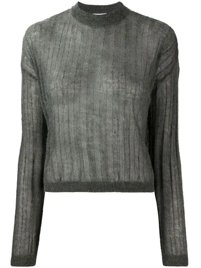 Alysi Ribbed Knit Jumper In Green