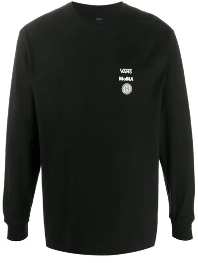 Vans Logo Print Sweatshirt In Black