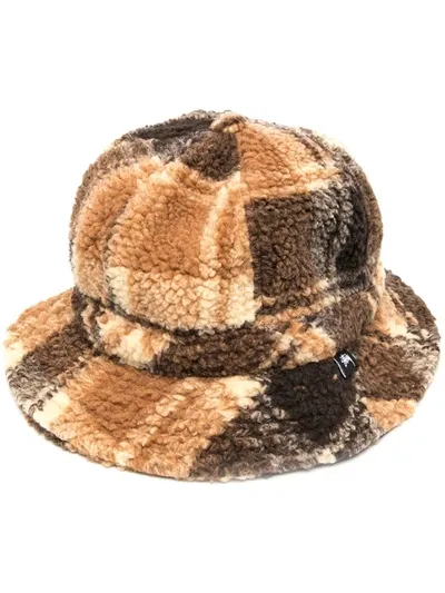 Stussy Sherpa Fleece Bucket Hat In Neutrals