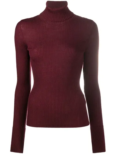 Mrz Roll Neck Jumper In Red