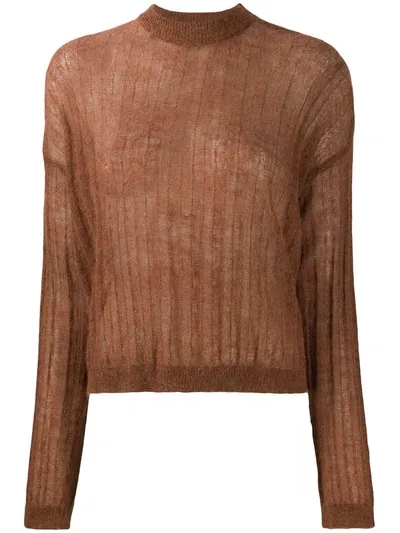 Alysi Ribbed Knit Jumper In Brown