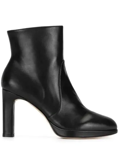 Stuart Weitzman Side-zip Ankle Boots In Black