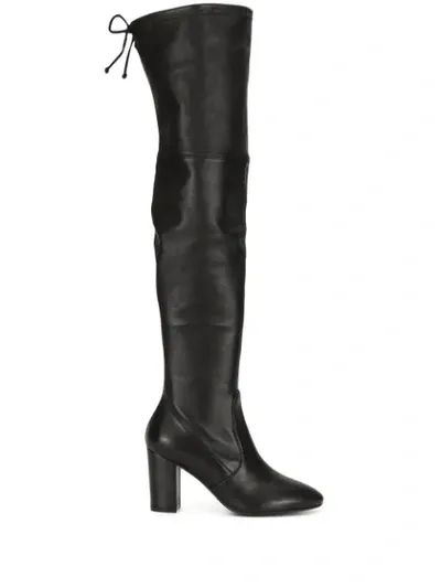 Stuart Weitzman Tie-fastening Over-the-knee Boots In Black