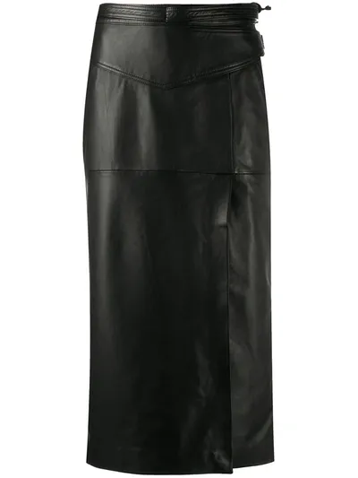 Red Valentino Belted Midi Skirts In Black