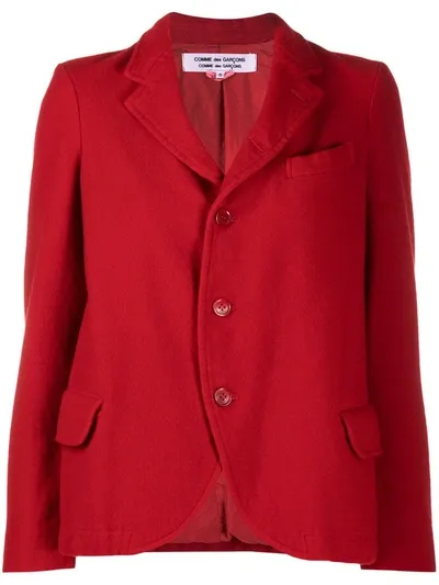 Comme Des Garçons Comme Des Garçons Worsted Wool Thick Sage Garment Treated Jacket In Rosso