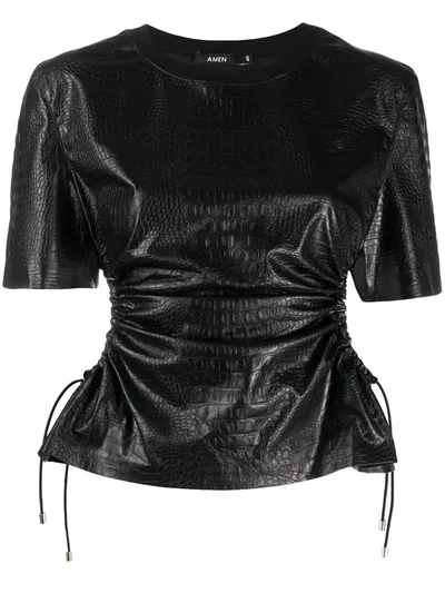 Amen Structured Cut-out Top In Black