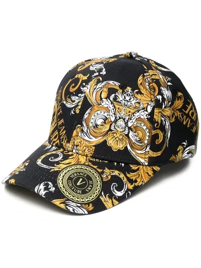 Versace Jeans Couture Baroque-print Cap In Gold