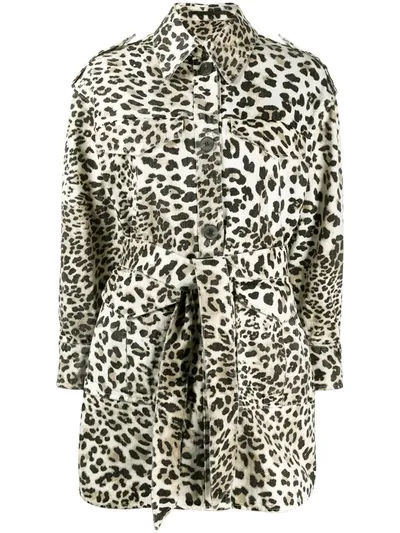 Allsaints Suzie Leopard Print Coat In Neutrals