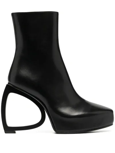 Ann Demeulemeester Sculptural Heel Boots In Black