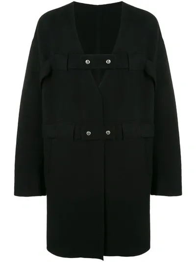 Takahiromiyashita The Soloist Double-breasted Oversized Coat In Black