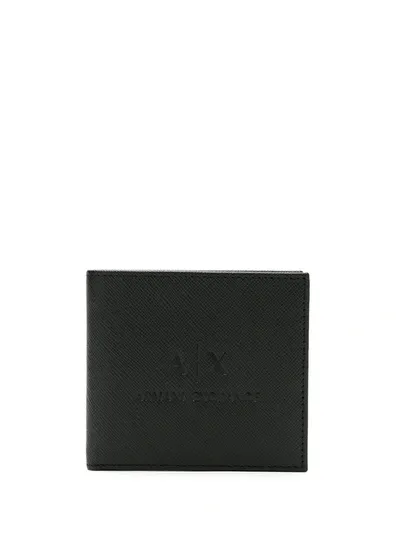 Armani Exchange Logo-embossed Bifold Wallet In Black