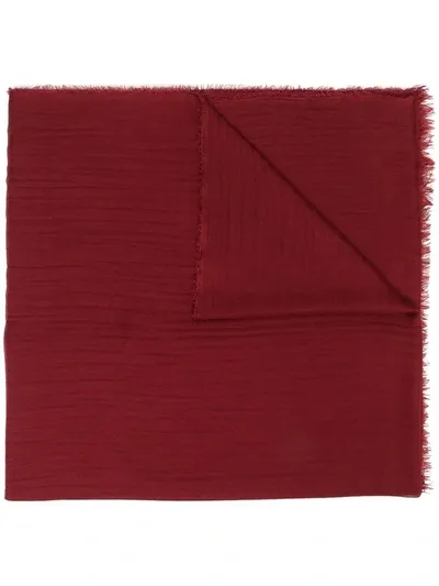 Faliero Sarti Raw-edged Silk-blend Scarf In Red