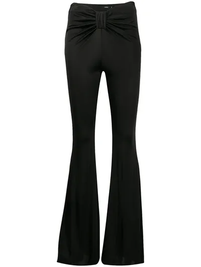 Amen Draped Flared Trousers In Black