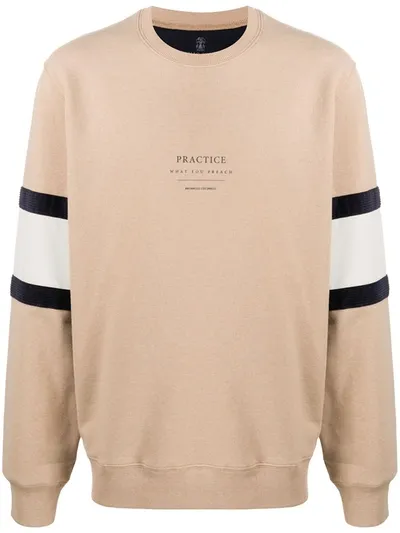 Brunello Cucinelli Practice What You Preach Sweatshirt In Neutrals