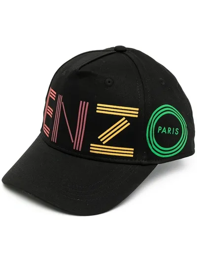 Kenzo Teen Logo Embroidered Cap In Black