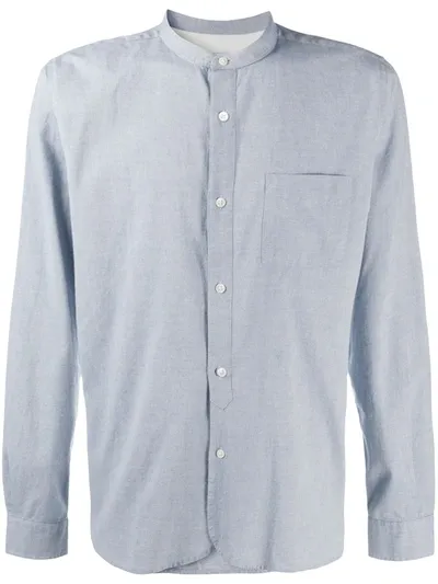 Closed Band Collar Shirt In Blue