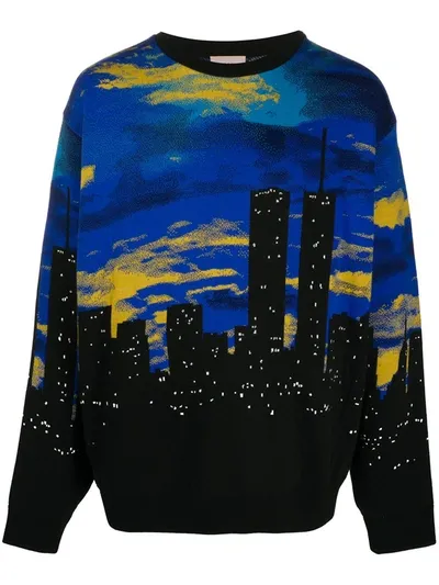 Buscemi City Scape Print Jumper In Blue