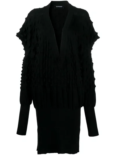 Kiko Kostadinov Spiked Knit V-neck Jumper In Black