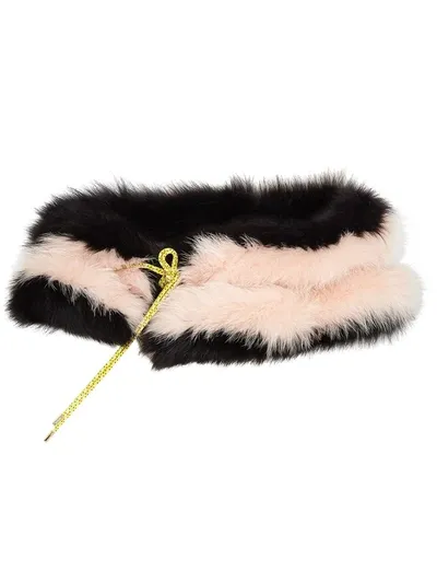 Fendi Two-tone Fur Stole In F1co3-black+snake