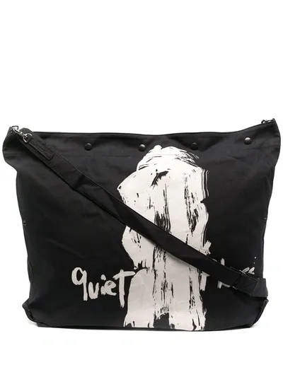 Yohji Yamamoto Abstract-print Messenger Bag In Black