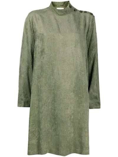 Alysi Textured Finish Loose Fit Dress In Green