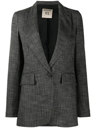 Semicouture Single-breasted Tailored Blazer In Grey