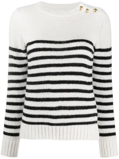 Merci Striped-print Buttoned Jumper In Neutrals